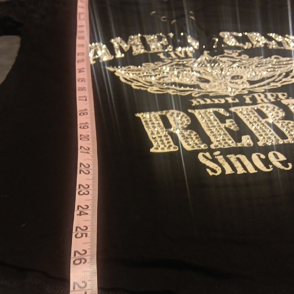 NWT. American Rebel Black Cold Shoulder Lace Sleeve Top - Picture 11 of 12